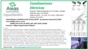 CAPACITACION : CANALIZACIONES ELÉCTRICAS – Fecha de Inicio: 27/11/2023